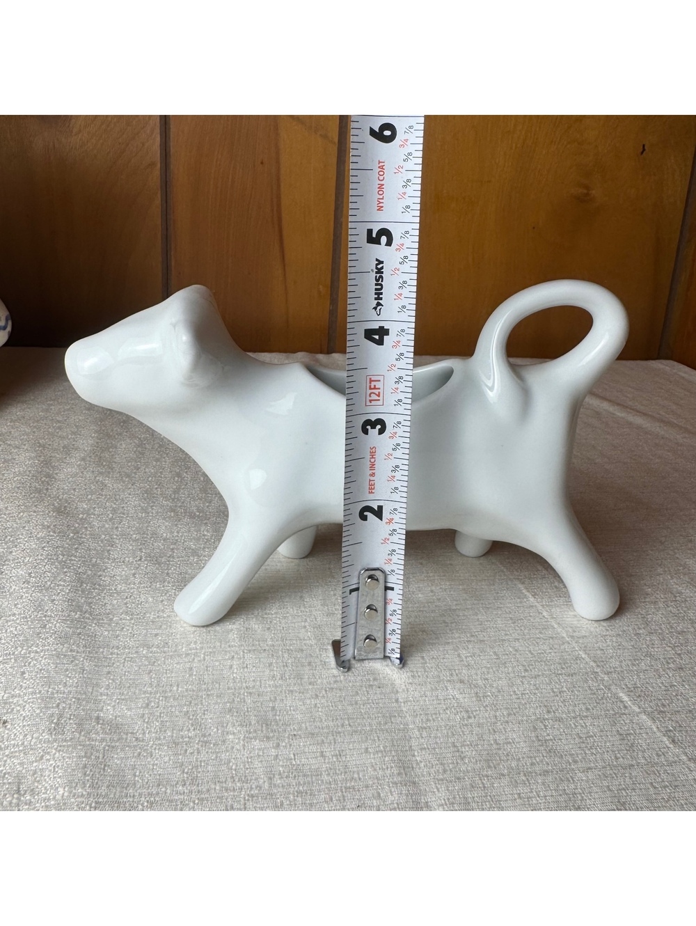 Vintage BIA Cordon Bleu Cow Creamer White Porcelain Farmhouse Kitchen Decor - Picture 9 of 9